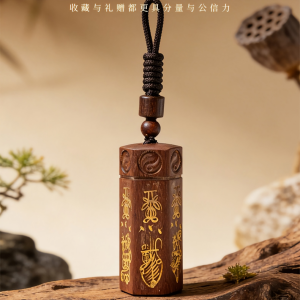 Gold-Powder Five-Way God of Wealth Pendant